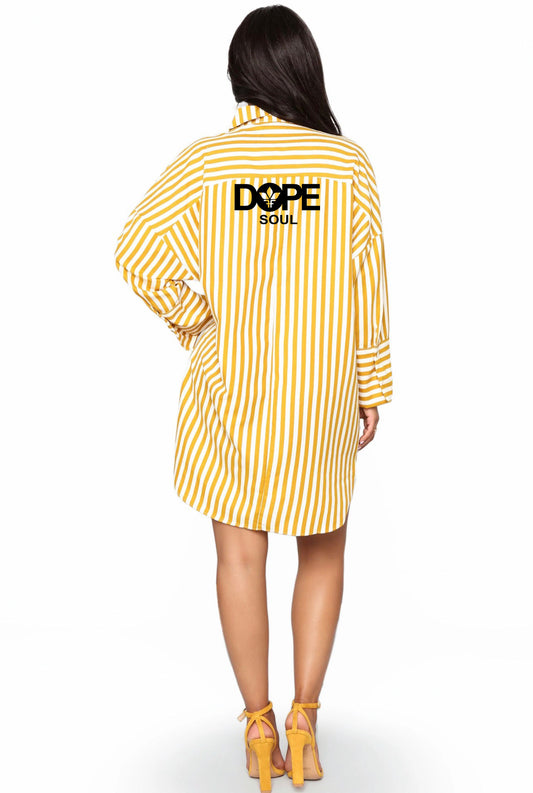 Dope Soul Striped Tunic Dress